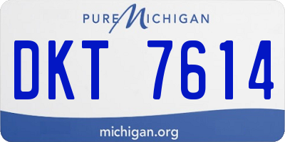 MI license plate DKT7614