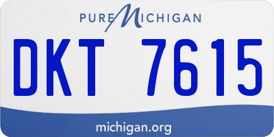 MI license plate DKT7615