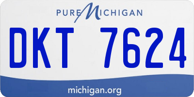 MI license plate DKT7624
