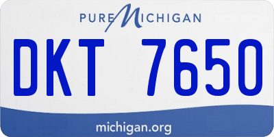MI license plate DKT7650