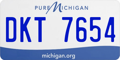 MI license plate DKT7654