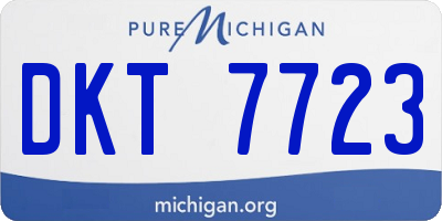 MI license plate DKT7723