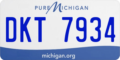 MI license plate DKT7934