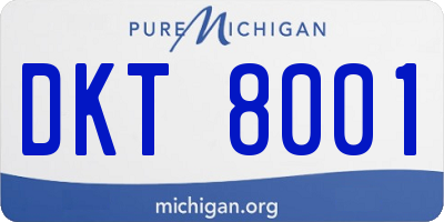 MI license plate DKT8001