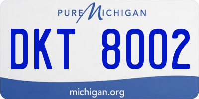MI license plate DKT8002