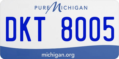 MI license plate DKT8005