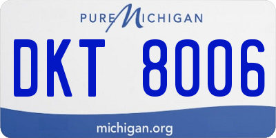 MI license plate DKT8006