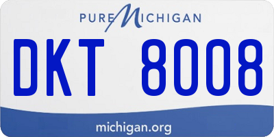 MI license plate DKT8008