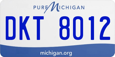 MI license plate DKT8012