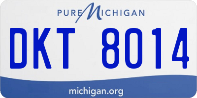 MI license plate DKT8014