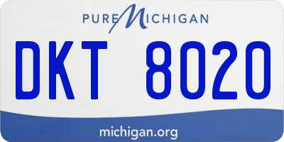 MI license plate DKT8020