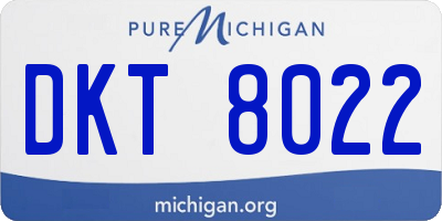 MI license plate DKT8022