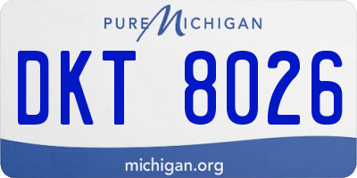MI license plate DKT8026