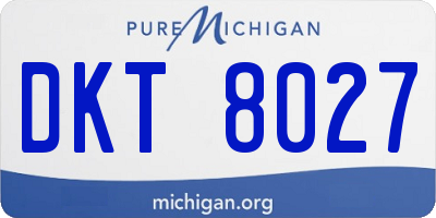 MI license plate DKT8027