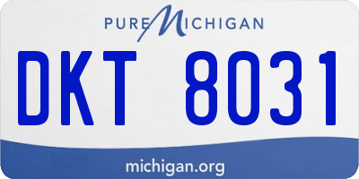 MI license plate DKT8031