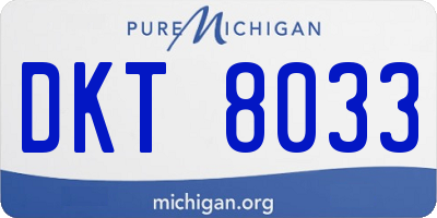 MI license plate DKT8033