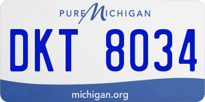 MI license plate DKT8034
