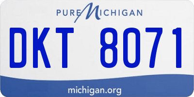 MI license plate DKT8071