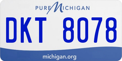MI license plate DKT8078