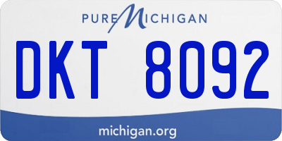 MI license plate DKT8092