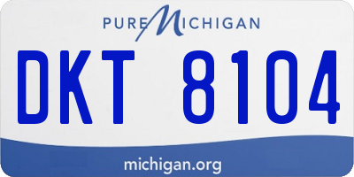 MI license plate DKT8104