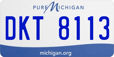 MI license plate DKT8113