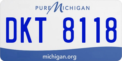 MI license plate DKT8118