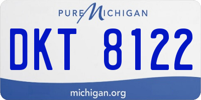 MI license plate DKT8122