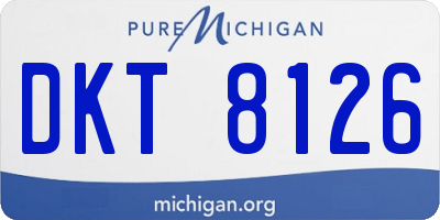 MI license plate DKT8126