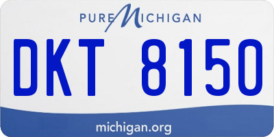 MI license plate DKT8150