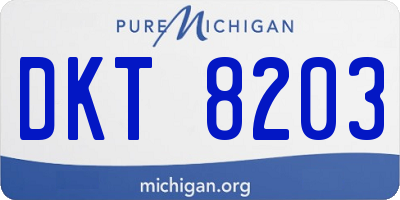 MI license plate DKT8203