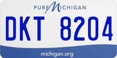 MI license plate DKT8204
