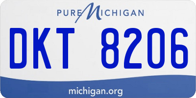 MI license plate DKT8206