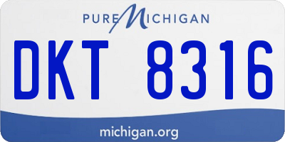 MI license plate DKT8316