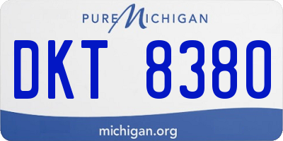 MI license plate DKT8380