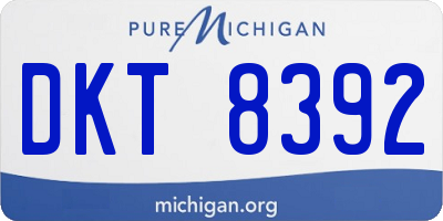 MI license plate DKT8392
