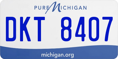 MI license plate DKT8407