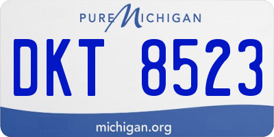 MI license plate DKT8523