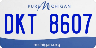 MI license plate DKT8607