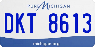 MI license plate DKT8613
