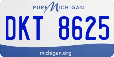MI license plate DKT8625