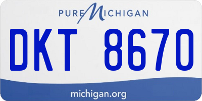 MI license plate DKT8670