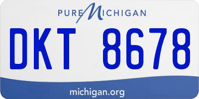 MI license plate DKT8678