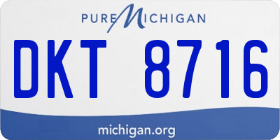 MI license plate DKT8716