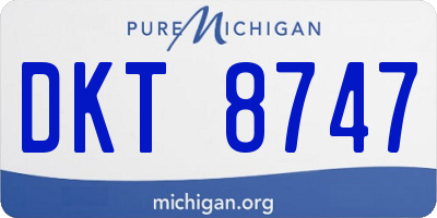 MI license plate DKT8747