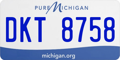 MI license plate DKT8758