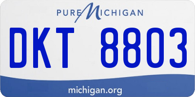 MI license plate DKT8803