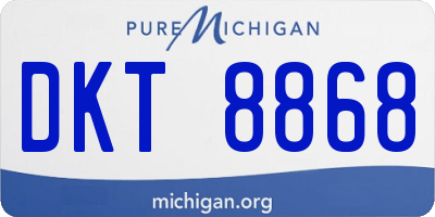 MI license plate DKT8868