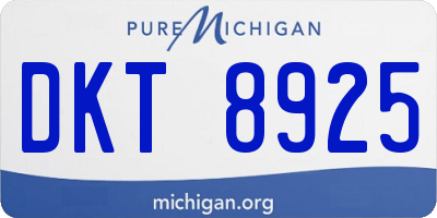 MI license plate DKT8925