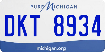 MI license plate DKT8934